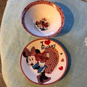 I Love Mickey Disney Valentine Plate & Bowl Set! Perfect Valentines Gift ❤️❤️❤️